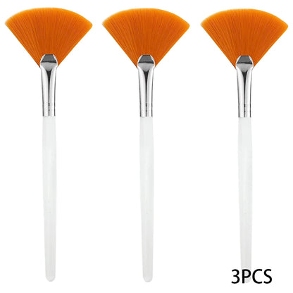 3/9 Pieces Facial Fan Mask Brushes Soft Mask Brush Applicator Esthetician Facial Mask Brushes For Women Girls Cosmetic Tools