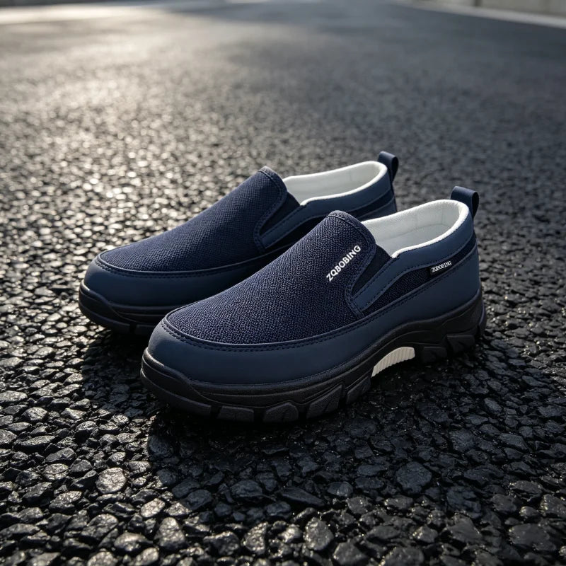 2026 New Men's Loafers Spring Large Size 39-48 Round-Toe Men's Moccasins Slip-On Mature Men's Shoes Simple Lightweight Casual Shoes