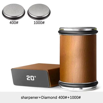 Niiruo Rolling Knife Sharpener Kit Double Sided Diamond Sharpening 15/20° Degree Magnetic Angle For Kitchen Knives Whetstone Set