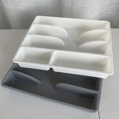 1Pc Kitchen Drawer Cutlery Organizer Silverware Holder Utensil Divider Box Plastic Flatware Storage Tray Home Restaurant Supply