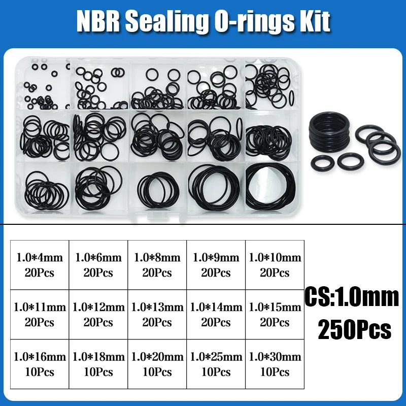O Ring NBR Seal Washer Plumbing Gasket Thickness 1/1.5/2.0/2.4/3.1/4.0 Nitrile Butadiene Rubber Spacer Oil Resistance Oring Kit