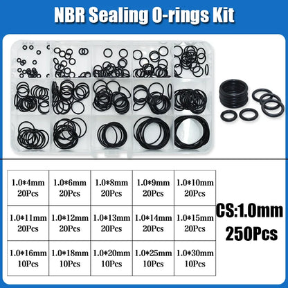 O Ring NBR Seal Washer Plumbing Gasket Thickness 1/1.5/2.0/2.4/3.1/4.0 Nitrile Butadiene Rubber Spacer Oil Resistance Oring Kit