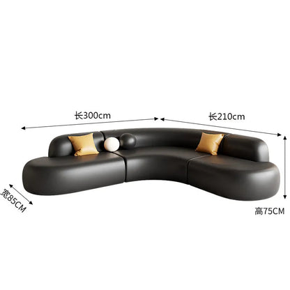 Italian Minimalist Office Sofa Modern High-end Living Room Corner L-shaped Reception Sofa Guest Area Office Furniture FYOS