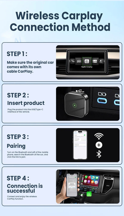 CarRocket 2in1 Wireless CarPlay Dongle Android Auto Adapter AI Smart Box Car Intelligent Systems for Car with Wired CarPlay