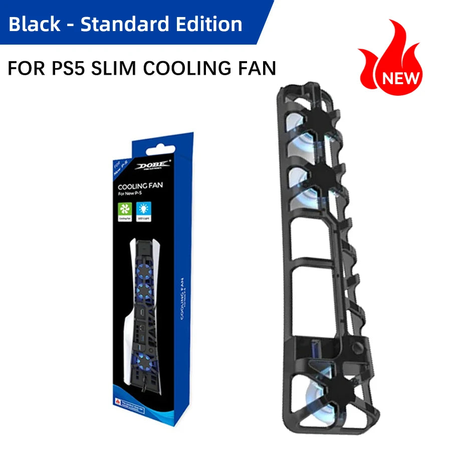 Cooling fan for PS5 Slim disc drive/digital console (with USB 3.0 interface), compatible with PS5 Slim dedicated cooling system.