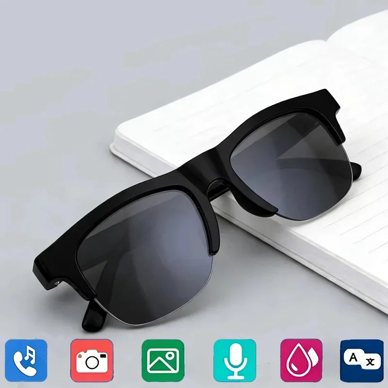 Lenovo Remote Control Bluetooth Smart Sunglasses 4K Touch Camera Photo Recording Built-in AI Translator Voice Assistant Eyewear