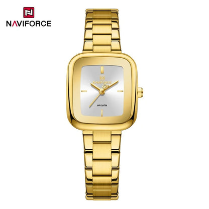 NAVIFORCE Women Quartz Watch Retro Fashion 3ATM Waterproof Stainless Steel High Quality Durable Elegant Daily Ladies Wristwatch