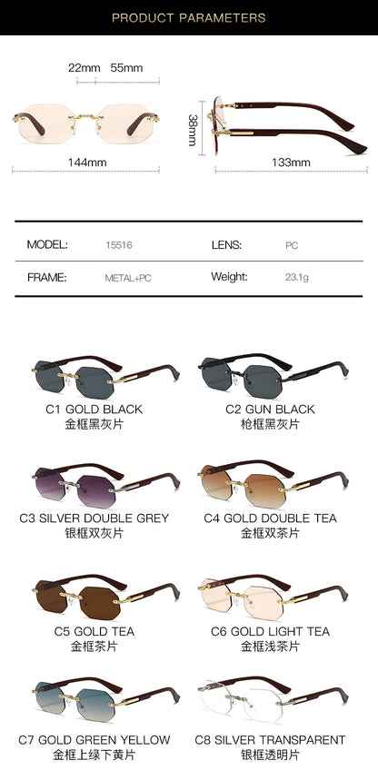 New Vintage Elliptical Sunglasses Women Men Polygon Sun Glasses Female Oval Eyewear Sunglasses for Male Female Eyeglasses