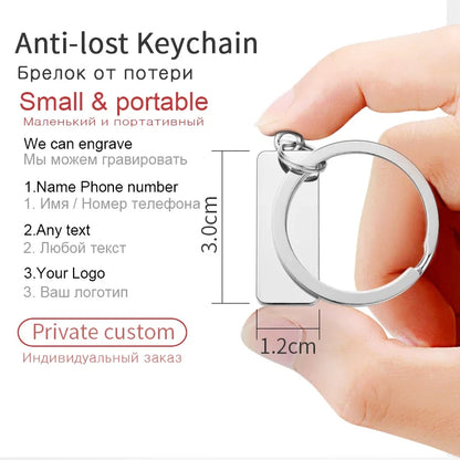 Customized Engraved Name Plate Number Keychain For Car Logo Personalized Anti-lost Keyring Key Chain Ring Best Gift P009C