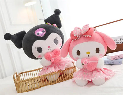 60cm Sanrio Kuromi Melody Hello Kitty Plush Toy Kawaii Cartoon Big Size KT Cat Plush Doll Soft Stuffed Pillow Kids Birthday Gift