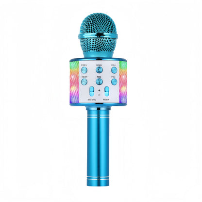 Fun Karaoke Microphone Speaker for Adults Kids, Wireless Bluetooth, Voice Changer, Echo Effect, LED Lights Microphone for Party