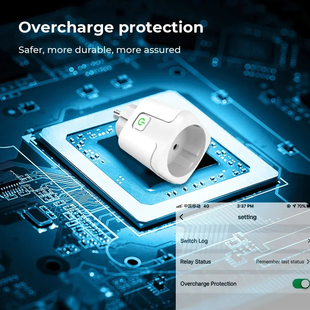 WiFi/Zigbee Smart Plug EU 16A/20A with Power Monitoring Timer Function Socket Compatible with Tuya Alexa Google Home Smart Life