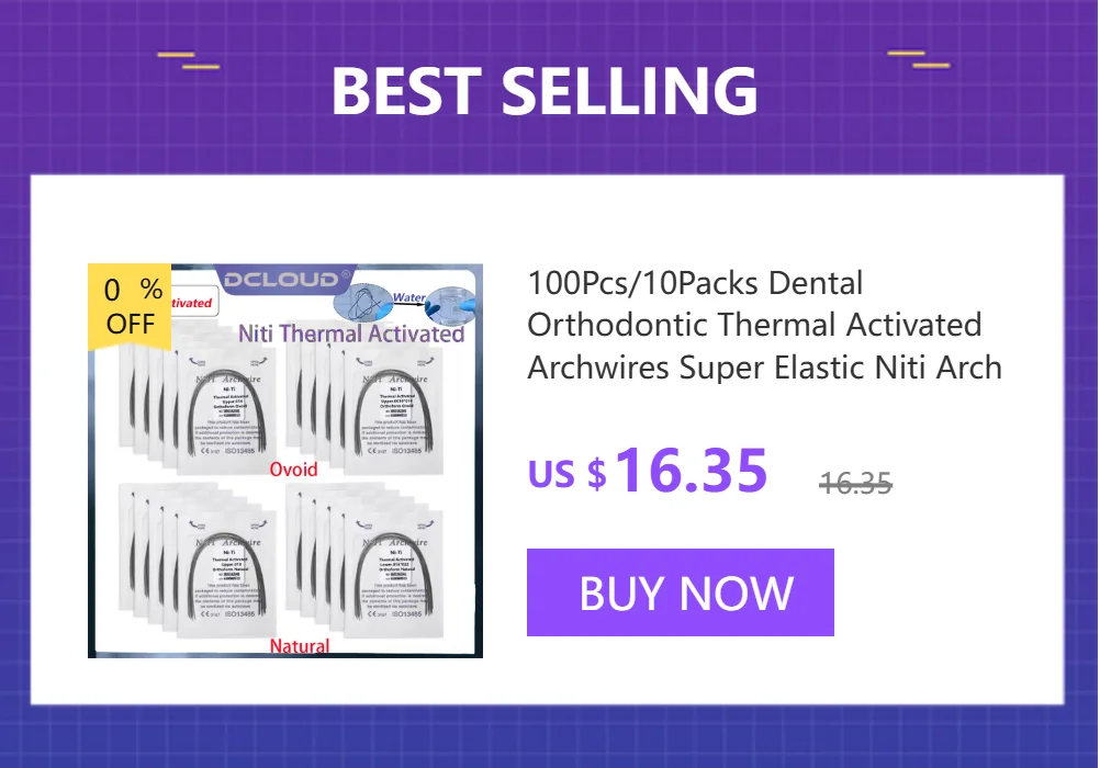 100Pcs/10Packs Dental Orthodontic Ovoid Form Archwires Niti Super Elastic Round Rectangular Wire 012/014/016/018/16X16/16X22