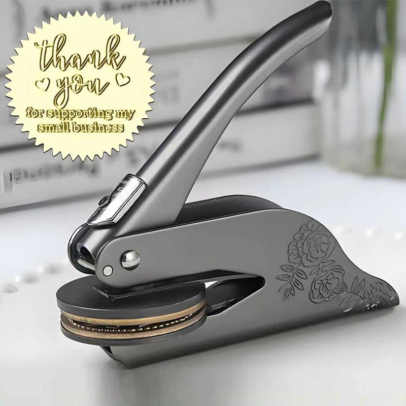 Embosser Stamp LOGO Customized Wedding Library Book Private Handheld Steel Seal Envelope Party Invitation Embossing Stamps DIY