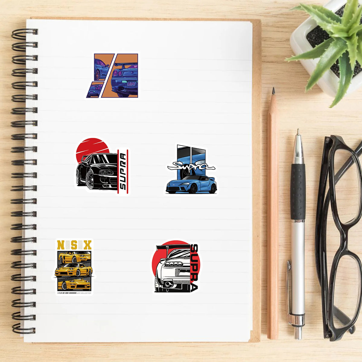 10/50/100/200pcs JDM Retrofit Racing Cars Stickers Fashion Funny Decals Laptop Luggage Guitar Skateboard Phone Sticker Kids Toys