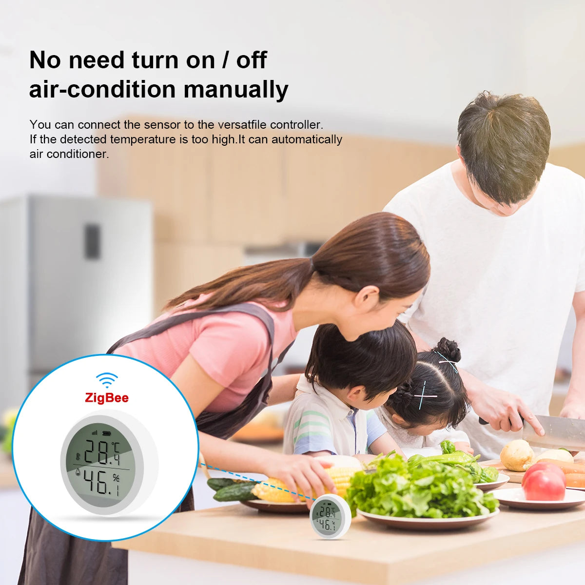Tuya Smart ZigBee Thermometer Home Indoor Temperature And Humidity Sensor With LCD Display APP Voice Control Alexa Google Home