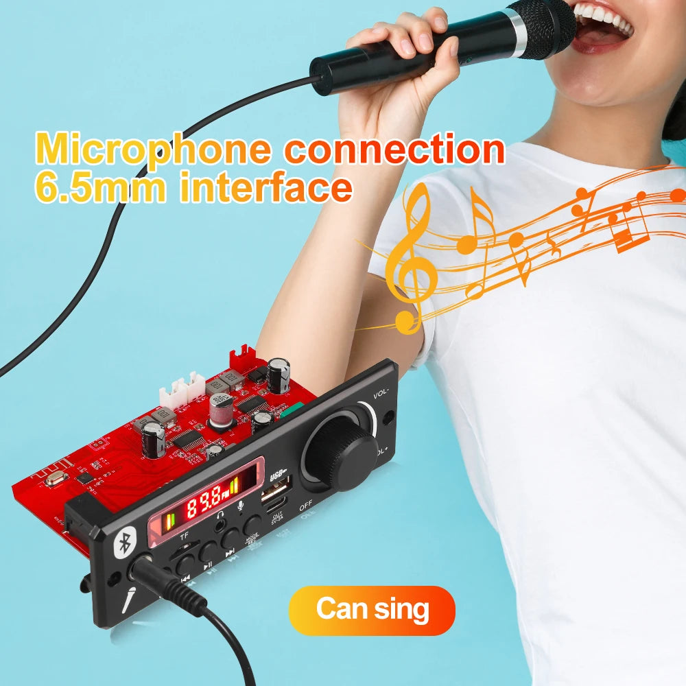 160W Amplifier Bluetooth MP3 WMA  APE Decoder Board 12V 40W Handsfree Car Audio Microphone USB TF FM Radio DIY Mp3 Music Player