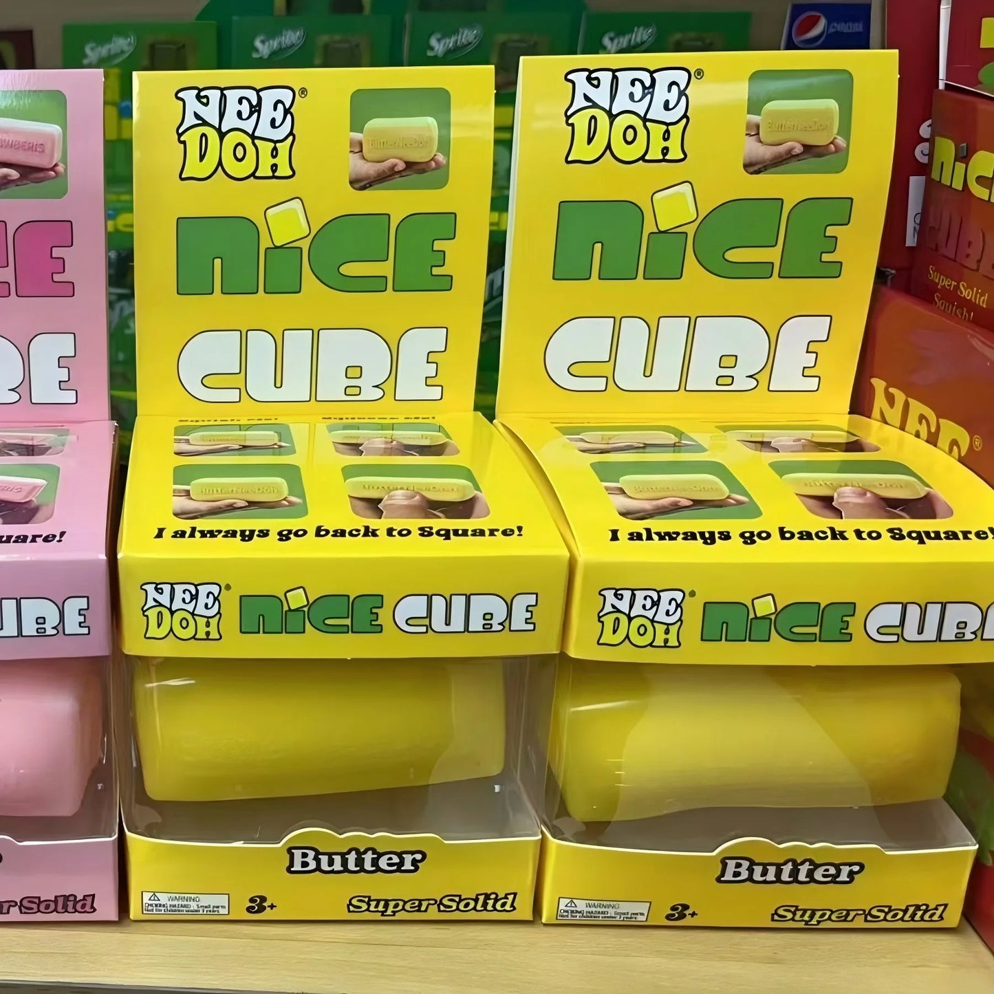 Flour Filled Butter Bar Squeeze Toy Nice Cube Nee Doh Squishy Fidget Toy Stress Relief Portable Decompression Squish Gift Toy