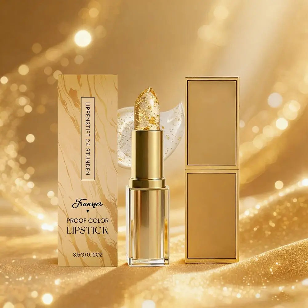 Gold Crystal PH Color Changing Lipstick Hyaluronic Acid Moisturizing Lip Balm Fade Lip Line Relieve Dryness Non Greasy Lip Gloss