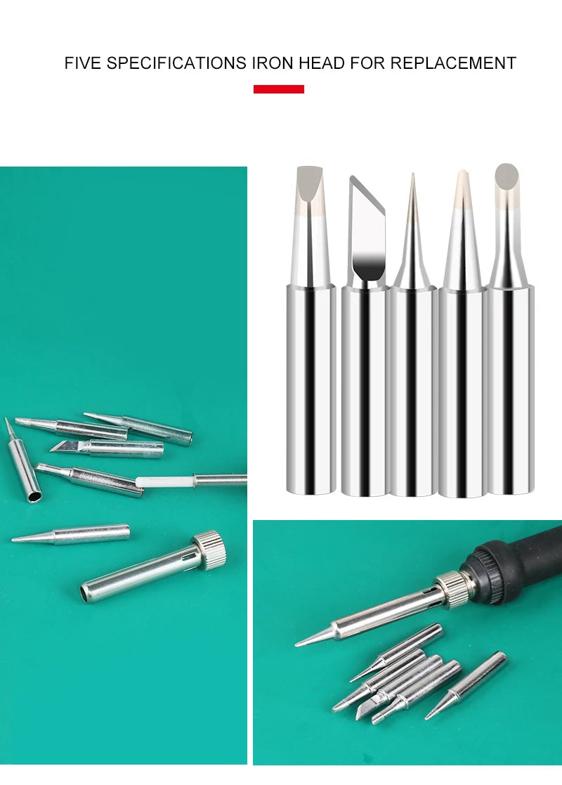 60W Adjustable Temperature Electric Soldering Iron  Welding Iron Rework Station Heat Pen Tips DIY Repair Tool