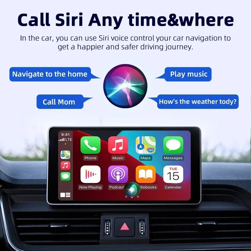 Wireless Carplay Android Auto Adapter 2 in1 Mini Car AI Box AI Smart Box For Audi Toyota Mazda Nissan Kia Ford Opel Skoda