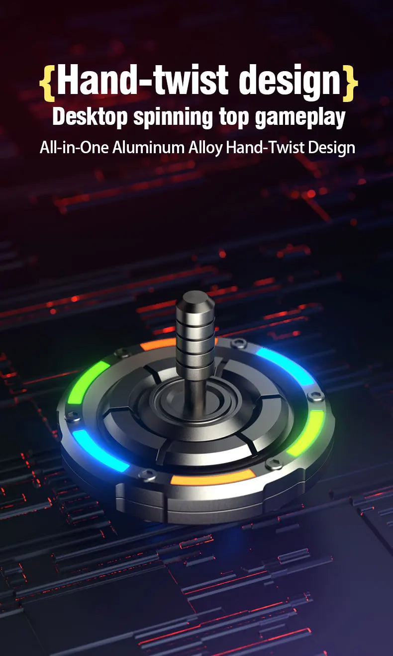 Metal EDC fidget spinner rotatable with luminous effect mechanical card-pushing function It's a stress-relieving toy Gifts  boys