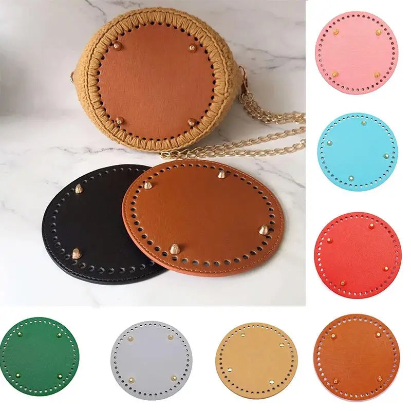 22*10Cm Oval Bottom For Knitted Bag PU Leather Bag Accessories Handmade Bottom DIY Crochet Bag Bottom Solid Color Bag Part NEW