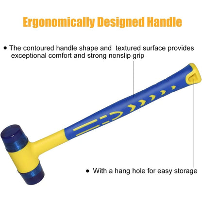 25-45mm Double-sided Rubber Mounting Hammer Detachable Hammerhead for Tile Flooring Door Window Crafts Jewelry Camping Hand Tool