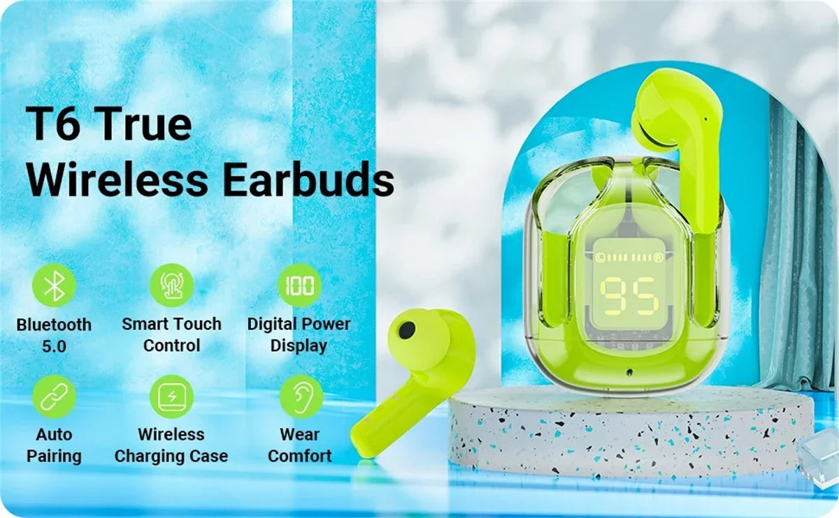 Transparent Crystal ENC Noise cancelling Earphones & Headphones Auriculare inalambrico Gaming Air 31 TWS Wireless Earbuds