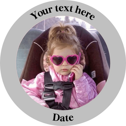 Custom Photo Stickers Personalized Waterproof Round Text Labels Custom Image Birthday Party Gift Wrapping Decor DIY Souvenir Kit