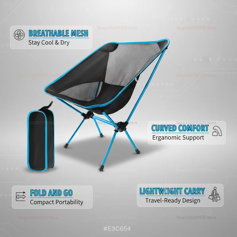 Compact and portable outdoor beach chairs / Foldable camping chairs, outdoor fishing chairs, family camping chairs, small-sized