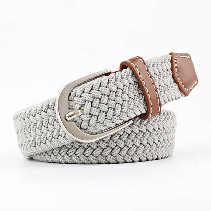 2.5cmx100cm Unisex Extended Elastic Knitted Thin Belt Women's Needle Button Canvas Jeans Student  Canvas Elastic Belt for Women