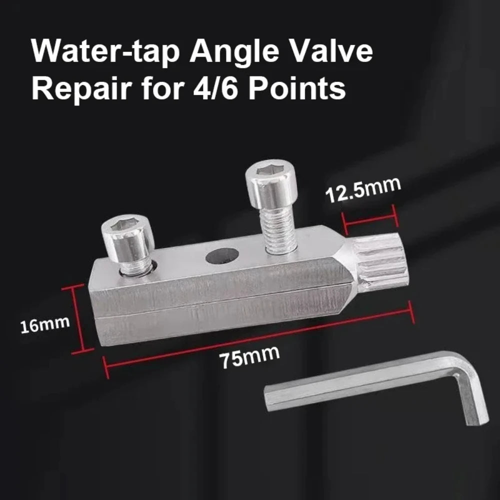 Broken Wire Extractor Threading Tools Tap Screw Remover Water-tap Angle Valve Repair for 4/6 Points Bolt Extractor Plumbing Tool