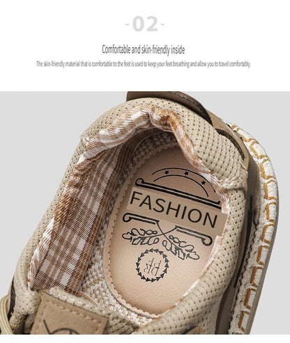 2026 Summer New Men Slip-on Breathable Mesh Shoes, Lazy Casual Hemp Sole Low-top Loafers, Lightweight Anti-slip Fisherman Shoes