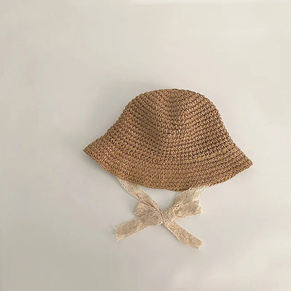 Korean style straw hat for little girls from 1 to 6 years old, sun protection, Korean style