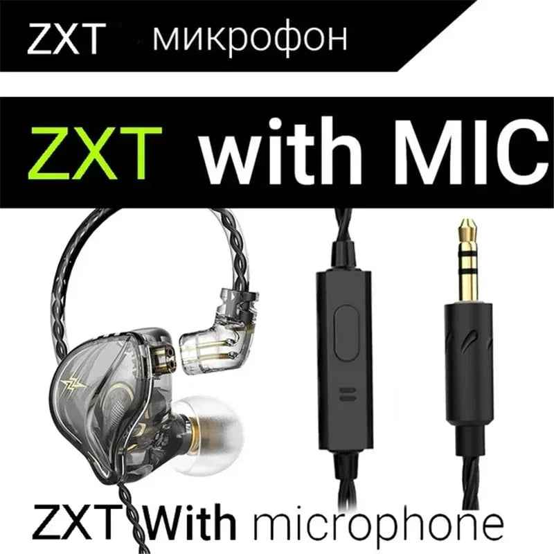 QKZ CK5 FiLe Wired Earphone Professional Gaming And Sports Noise Cancelling Headphones with Microphone HiFi Music Earphone
