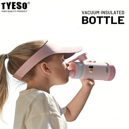 Tyeso 600ml Sports Kettle Portable Water Cup with Non-slip Silicone Cover Leakproof Lightweight for Cold Drink with Coffee Stick