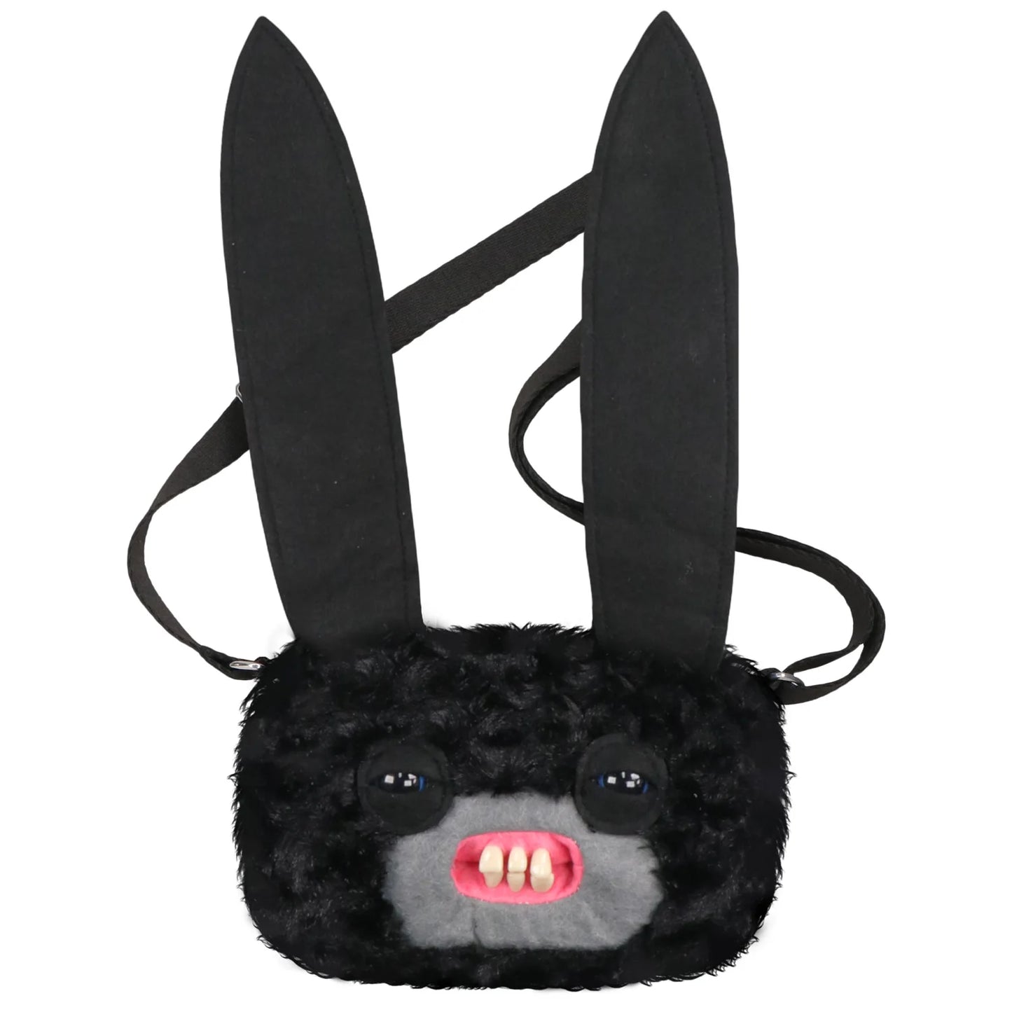 Fuggler Original ALLEY CATS Plush Bag Big Head Ugly Tooth Monster Crossbody Furry Funk Purse Backpack Wallet Storage BagGift