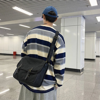Canvas Large Capacity Mens Casual Handbags Vintage Shoulder Messenger Bag Leisure Student Satchel Package Bolsos Crossbody Bags