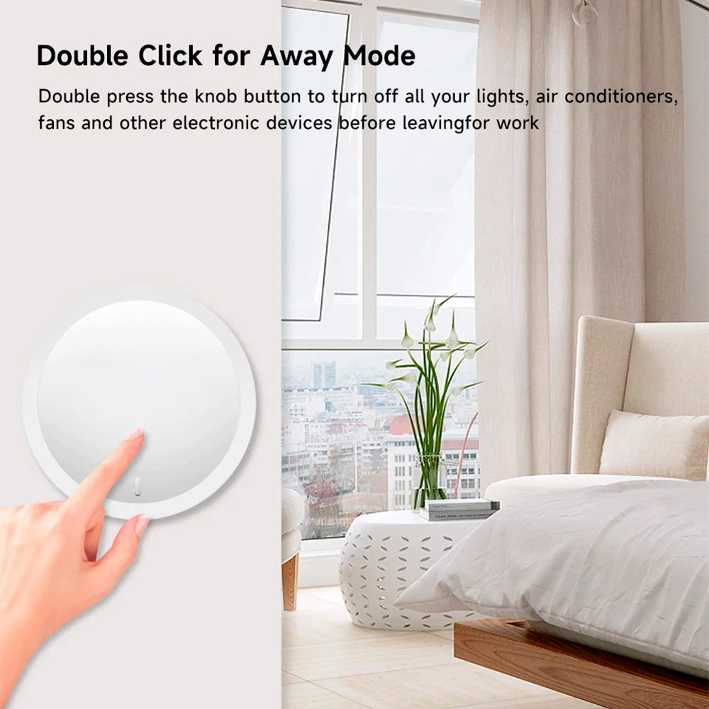 Tuya Knob Switch Wireless for Light Curtain Fan Tuya Smart Knob ZigBee Tuya Light Dimming Switch Smart Home App Control