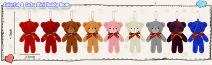 18-90Pcs Mini Teddy Bear Toy Plush Stuffed Bear Doll for Keychain Craft DIY Accessory Birthday Gifts Party Favors Supplies 4.7in