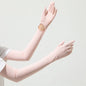 56.5CM Women Summer Ice Silk Sunscreen UV Protection Long Clamshell Gloves Elasticity Antiskid Quick Drying UPF 50+ Adjustable