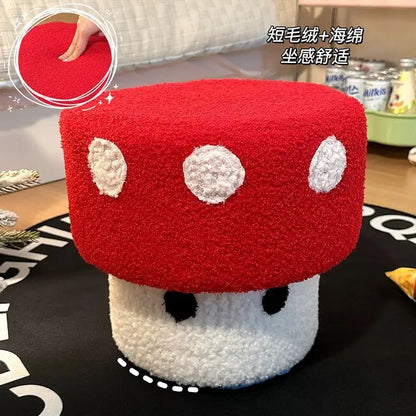 Mushroom Stool Dice Solid Wood Creative Cute Sitting Stool Bench Shoe Change Chair Living Room Furniture Home Decoration