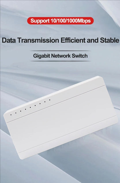 8 Port Gigabit Ethernet Switch10/100/1000Mbps Desktop Network Switch, Plug & Play, Auto MDI/MDIX, RJ45 LAN Hub for Home Office