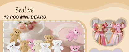 12-500Pcs Mini Teddy Bears Tiny Soft Stuffed Teddy Bear Small Plush Bears Bulk for Birthday Party Decor Favors Bag Keychain