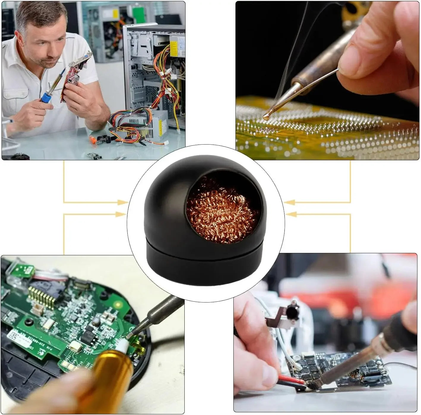 Soldering Iron Tip Cleaner Desoldering Cleaning Ball Tin Remover Soldering Iron Mesh Filter Welding Metal Wire Stand Steel Ball