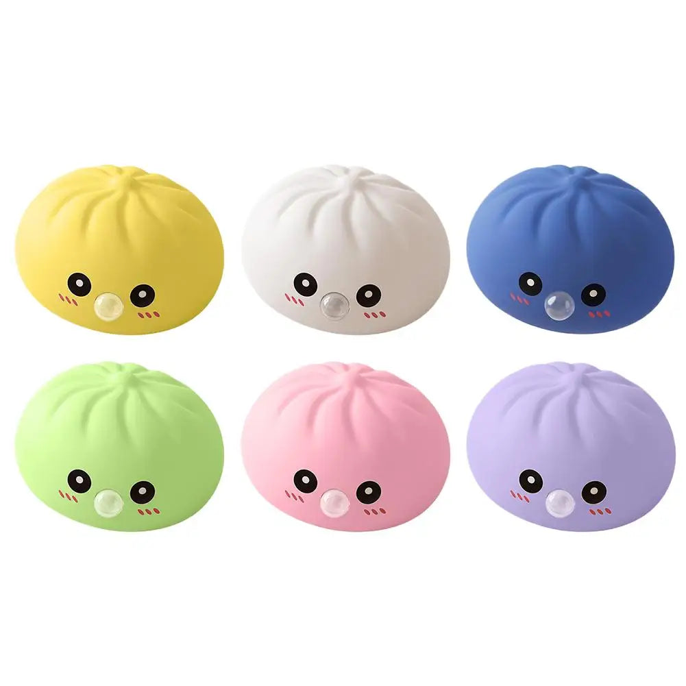 2026 Upgrade Soft Dumpling Pinch Toys Blowing Bubbles Squishy Relief Stress Mystery Blind Box Rebound Steamed Bun Squeeze Ball