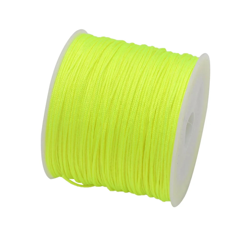 50Yards 0.8mm Nylonowy Sznurek Rzemieślniczy Do Produkcji Biżuterii Koraliki Pleciony Nylonowy Satynowy Sznurek Do Bransoletek Ogon Szczura Ozdoba Chiński Węzeł