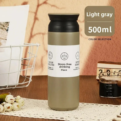 Portable Japanese Style 304 Stainless Steel Insulated Coffee Cup Spray Painted Element Cup Student Gift Car Use Thermos Mug