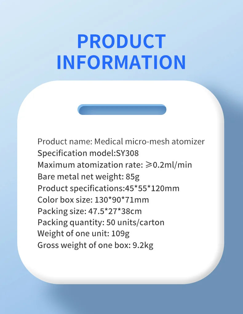 Medical Silent Mesh Nebulizer Handheld Asthma Inhaler Atomizer Children Health Care Mini Portable Nebulizer Humidifier